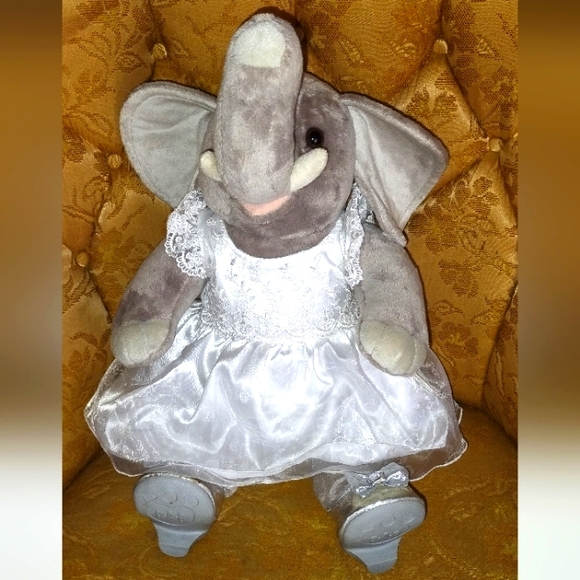 Build A Bear Workshop Grey Elephant in Wedding Dress Plush 12" BABW - Picture 6 of 6